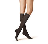 Kunert Fly&Care Support Clase III Efectivo Efecto de Apoyo Calcetines Altos de Punto para Mujer, Marrón-Mel. 8210, 41-42