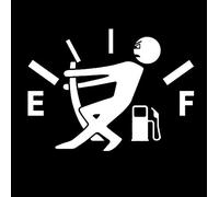 KUNFINE Calcomanía para el estilo del coche, el tanque está vacío, calcomanía de vinilo para decoración de coche, calcomanía para bricolaje, piezas de afinación (blanco)