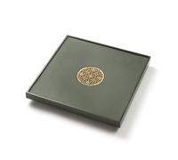 Kung Fu Bandeja de té Tianluo Piedra Verde Casa Simple Moderno Natural Toda Plato Cuadrado Drenaje Oficina Mesa de té Servicio de té Bandeja de té para el hogar Mesa de té Hoja de té(50 * 50 * 3CM)