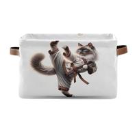 Kung Fu Cat Ragdoll - Contenedores de almacenamiento abiertos para el hogar, juego de 2 unidades