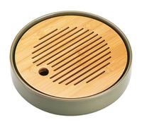 Kung Fu Hoja de té China redonda Hoja de té Almacenamiento de agua de cerámica Hoja de preparación seca Juegos de té de oficina Mesa de té pequeña simple Té Mar Inicio Té Mesa Hoja de té