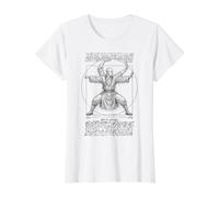 Kung Fu Hombre de Vitruvio Monje Shaolin Artes Marciales Da Vinci Camiseta gráfica económica, Mujer, Blanco, XS