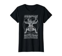 Kung Fu Hombre de Vitruvio Monje Shaolin Artes Marciales Da Vinci Camiseta gráfica económica, Mujer, Negro, XL