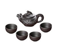 Kung Fu - Juego de té portátil resistente al calor para el hogar, para exteriores, hotel, sala de té, color negro