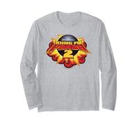 Kung Fu Panda 2 Bomb Explosion Movie Logo Manga Larga, Unisex para Adultos, Gris Jaspeado, S