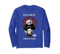 Kung Fu Panda 4 Patience Practice Master Po Portrait Manga Larga, Unisex para Adultos, Azul Real, M