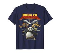 Kung Fu Panda Group Shot Action Portrait Movie Logo Camiseta, Hombre, Azul Marino, 5XL