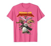 Kung Fu Panda Group Shot Action Portrait Movie Logo Camiseta, Hombre, Rosa Jaspeado, L