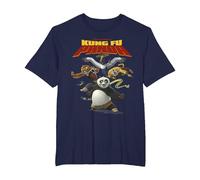 Kung Fu Panda Group Shot Action Portrait Movie Logo Camiseta, Hombre Tallas Grandes, Azul Marino, 3X Alto