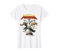 Kung Fu Panda Group Shot Action Portrait Movie Logo Camiseta, Mujer, Blanco, 3XL