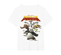 Kung Fu Panda Group Shot Action Portrait Movie Logo Camiseta, Mujer Tallas Grandes, Blanco, 3XL Grande
