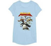 Kung Fu Panda Group Shot Action Portrait Movie Logo Camiseta, Niñas, Azul Bebé, S