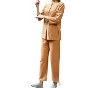 Kung Fu Uniformes,Hombres Ropa Tradicional China,Traje de Artes Marciales,Tai Chi Conjunto De Camisa,Tangzhuang Camisa Pantalones,Unisex,Transpirable,para meditación y Qigong