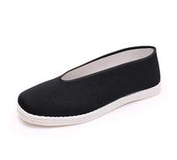 Kung Fu - Zapatos de algodón para hombre, estilo tradicional chino, estilo tai-chi, estilo informal, de tela de algodón, Black, 39 insole 24.5cm