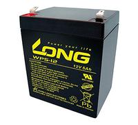 Kung Long - Batería de plomo (12 V, 5 Ah, WP5-12, Faston, 4,8 mm, compatible con 4 Ah, 4,5 Ah, 5 Ah, SAI), alarma de emergencia
