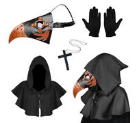 kungfu Mall Máscara de médico de la peste, máscara de pájaro de nariz larga steampunk, máscara de pico de pájaro de Halloween, máscara de accesorios de disfraz de Halloween, máscara de pájaro