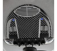 KUNGKIC 3 piezas de fibra de carbono para el techo del coche, luces de lectura, cubierta adhesiva decorativa para Mini Cooper R56 Clubman R55 R57 accesorio interior de fibra de carbono (negro)