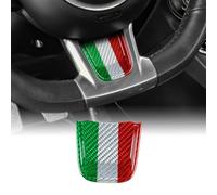 KUNGKIC Accesorios para FIAT 500 Abarth 595 2020 2021 2022 2023 2024 Real Fibra de Carbono Duro Coche Volante Cubierta de Barbilla Panel del Volante Adhesivo Interior Accesorios, Regalo, Color