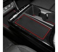 KUNGKIC Almohadilla antideslizante para ranura de la puerta del coche para Hyundai Tucson 2025, caja de almacenamiento antideslizante, alfombrilla de goma antideslizante, 15 unidades (rojo)