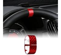 KUNGKIC Cubierta de Anillo Decorativo de Fibra de Carbono para Coche Compatible con FIAT 500 Abarth 595 595C 2020 2021 2022 2023 Accesorios, Rojo
