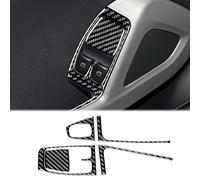 KUNGKIC fibra de carbono para puerta de coche,panel de control de ventana,interruptor de elevación,decoración compatible con Mercedes Benz Smart 451 Fortwo 2008-2015,accesorios sin pomo (negro)
