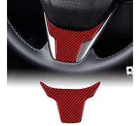 KUNGKIC Fibra de carbono para volante de coche Civic cubierta de mentonera cubierta de volante cubierta interior pegatina compatible con accesorios Honda Civic 2016-2021, rojo