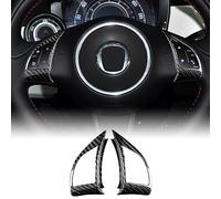 KUNGKIC Fibra de carbono para volante de coche, marco decorativo para el volante del coche, pegatinas decorativas para interiores, compatible con FIAT 500 Abarth 595 2010 2011 2012 2013 2014 2015
