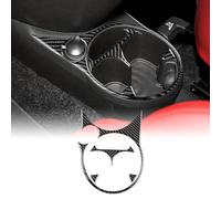 KUNGKIC Para FIAT 500 2011 2012 2013 2014 2015 Coche fila trasera del soporte de la taza de agua marco de la taza portavasos soporte de fibra de carbono adhesivo Trim accesorios interiores regalo,