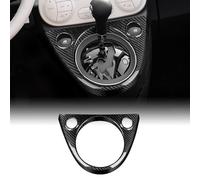 KUNGKIC Para Fiat 500 2011-2024/500E 2012-2019 Für Abarth 595/695/500C 2016-2024 Auto Centro Consola Decoración Panel Palanca de Cambio Cambio Marco Fibra de Carbono Pegatinas Accesorios Regalo, Negro