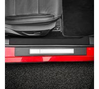 KUNGKIC Para Ford Mustang 2024 2025 PU Protector de borde de puerta de coche, adhesivo de película, protector anticolisión, cubierta de umbral, tiras de accesorio (piel sintética)