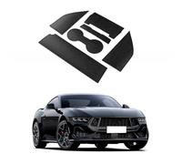 KUNGKIC Para Ford Mustang 2024 2025, soporte antideslizante para bebidas, alfombrilla para guantera, alfombrilla para puerta, antipolvo, accesorios de decoración interior esenciales, 6 unidades, PVC