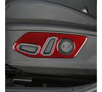 KUNGKIC Para Hyundai Tucson NX4 2022 2023 2024 2025 asientos de coche de fibra de carbono botones de ajuste decorativos forro interior pegatinas accesorios,regalo (rojo)