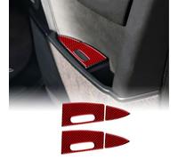KUNGKIC Para Porsche Cayenne 2003-2010 Coche Puerta Trasera Cenicero Revestimiento de Fibra de Carbono Pegatina Interior Accesorios de Ajuste Regalo Personalizado, Rojo