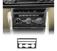 KUNGKIC Para Seat Leon MK3 2013-2020 Fibra de Carbono Coche Central Aire Acondicionado Panel de Control Marco Decorativo Interior Pegatinas Accesorios, Regalo(Negro)