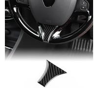 KUNGKIC Real Fibra de Carbono Coche Volante Marco Botones Volante Paleta Pegatina para Renault Clio 4 Mk4 IV 2013 2014 2015 2016 2017 2018 Interior Decoración Accesorios (Tipo B, Negro)