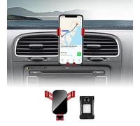KUNGKIC Soporte de teléfono móvil para coche ajustable compatible con VW Volkswagen 2009-2013 Golf 6 GTI MK6 accesorio interior rotación 360° aleación de zinc ABS (rojo)