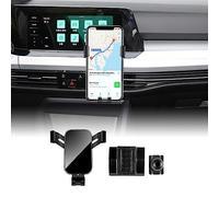 KUNGKIC Soporte de teléfono móvil para coche ajustable compatible con VW Volkswagen 2020-2023 Golf 8 GTI MK8 accesorio interior rotación 360° aleación de zinc ABS (negro)