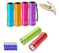 KunHe Paquete de 6 mini linternas LED de seguridad para niños pequeños con cordón, 18 pilas AAA incluidas, ideal para rellenar bolsas de fiesta para niños, niñas y niños pequeños, linterna de bolsillo