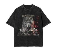 KUNIIS Clair Obscur Expedition 33 Camiseta Lavada | Algodón Streetwear para Hombres Mujeres, XS-3XL (Black-1,L)