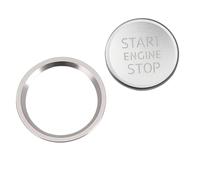 KUNIO Auto Startknopf Aufkleber compatible con Audi A4 A6 A5 Q5 A7 Q7 Auto Startknopf Abdeckung Zündung Schalter Aufkleber Start Taste Trimm Dekoration Auto Startknopf Dekorring 2PCS Silber