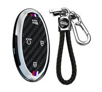 KUNIO Funda de llave para Hyundai Ioniq 6 KONA Azera Santa Fe Hybrid Elantra Tucson Sonata 2023 2024 2025 Aleación de Zinc Llave de Coche Protección Larga Llavero 5 Botones Plata
