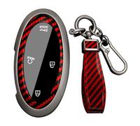 KUNIO Funda de llave para Hyundai Ioniq 6 KONA Azera Santa Fe Hybrid Elantra Tucson Sonata 2023 2024 2025 Carcasa Metal Llave Coche Protección Llavero Regalo 5/7 Teclas A Rojo