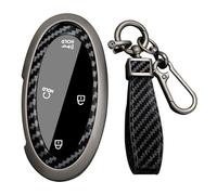 KUNIO Funda de llave para Hyundai Ioniq 6 KONA Azera Santa Fe Hybrid Elantra Tucson Sonata 2023 2024 2025 Carcasa Metal Llave Coche Protección Llavero Regalo 5/7 Teclas A Negro