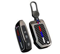 KUNIO Funda de llave para KIA Ceed Proceed K3 LX Sonet Sportage Sorento Cerato Forte Aleación de Zinc Llave de Coche Protección Carcasa Llave Plegable 3 Botones B Gris