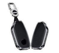 KUNIO Funda para Llave Compatible con BMW X7 G07 2023 Energía 7 IX XM I7 2023 aleación de Aluminio Cuero Coche Funda Llavero Llavero Negro