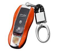 KUNIO Funda para Llave Compatible con Compatible con Porsche 718 911 918 Spyder Boxster 981 Cayenne 92A Cayman 981 para Panamera 970 Llavero ABS Llavero Llave Carcasa Naranja