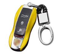 KUNIO Funda para Llave Compatible con Compatible con Porsche 718 911 918 Spyder Boxster 981 Cayenne 92A Cayman 981 para Panamera 970 Llavero ABS Llavero Llave Carcasa Amarillo