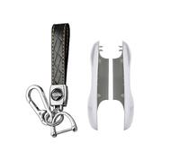 KUNIO Funda para Llave Compatible con Compatible con Porsche Cayenne Panamera para para Panamera 911 Taycan Funda ABS Llavero Llave de Coche Funda para Llave de 3 Botones Blanco