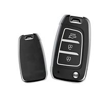 KUNIO Funda para Llave Compatible con Hyundai Kona i30 Tucson NX4 2019 2020 2021 2022 2018 2017 2016 Funda TPU para Llave de Coche con 3 Botones B Negro