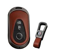KUNIO Funda para Llave Compatible con Mercedes Benz Clase C W206 Clase S W223 C200 GLC 2023 2022 2021 2020 Keyless Key Protector Metal Key Cover Llavero B Marrón